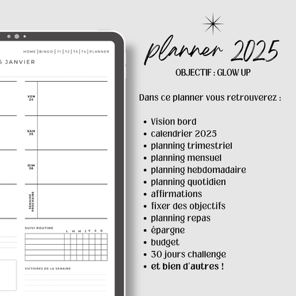 Planner 2025 - Objectif : glow up